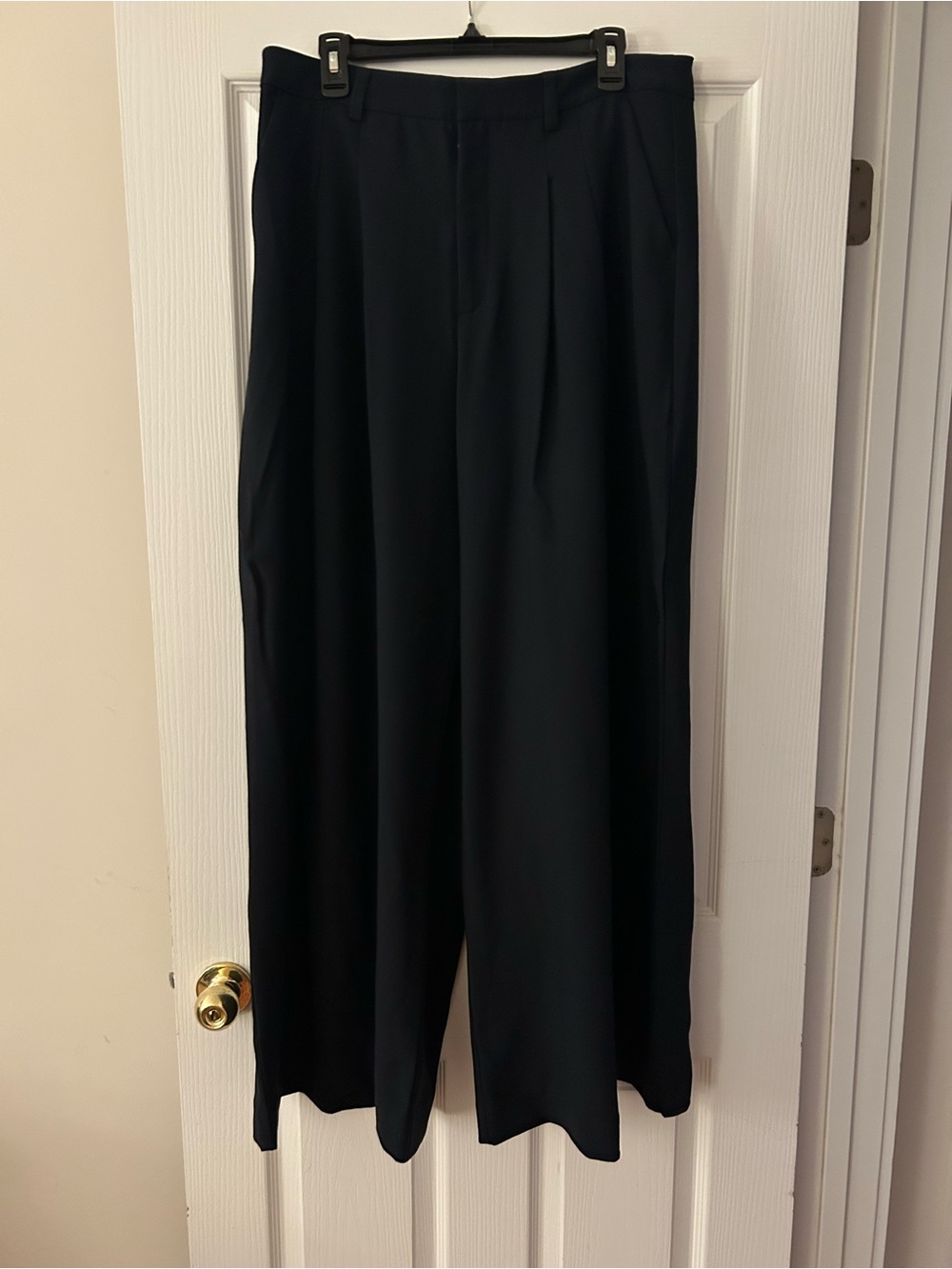 Maeve Black Wide-Leg pleated Dress Pants